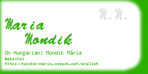 maria mondik business card